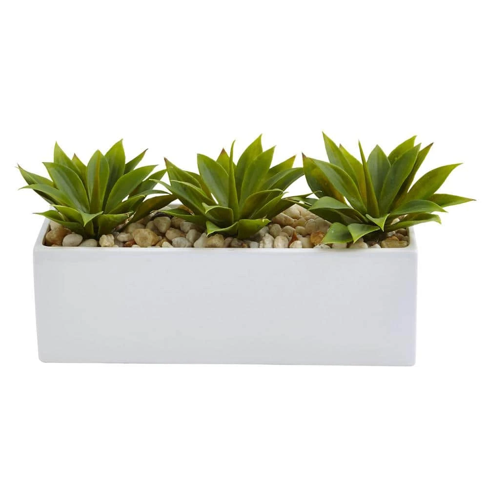 7 In. Artificial Agave Succulent In Rectangular Planter 2 7 In. Artificial Agave Succulent In Rectangular Planter