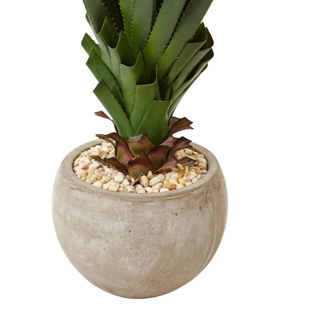 Indoor/Outdoor Spiked Agave Artificial Plant In Sand Colored Bowl 6 Indoor/Outdoor Spiked Agave Artificial Plant In Sand Colored Bowl - Image 4