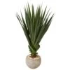 Indoor/Outdoor Spiked Agave Artificial Plant In Sand Colored Bowl 1 Indoor/Outdoor Spiked Agave Artificial Plant In Sand Colored Bowl -Artificial nearly natural artificial succulents 6962 64 1000