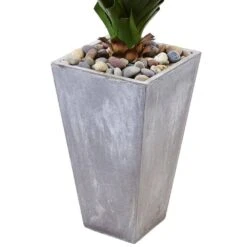 Indoor/Outdoor 5 Ft. H Spiked Artificial Agave In Cement Planter -Artificial nearly natural artificial succulents 6967 4f 1000