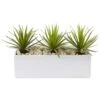 Indoor Mini Agave Artificial Plant In Rectangular Ceramic -Artificial nearly natural artificial succulents 6974 64 1000