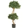 4 Ft. Artificial Sweet Bay Double Ball Topiary Silk Tree -Artificial nearly natural artificial topiaries 5233 64 1000
