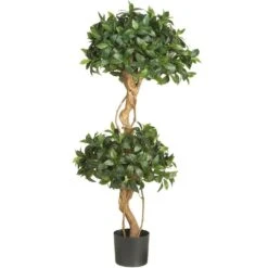 4 Ft. Artificial Sweet Bay Double Ball Topiary Silk Tree