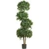 69 In. Artificial H Green Sweet Bay Topiary With 4 Balls Silk Tree -Artificial nearly natural artificial topiaries 5244 64 1000