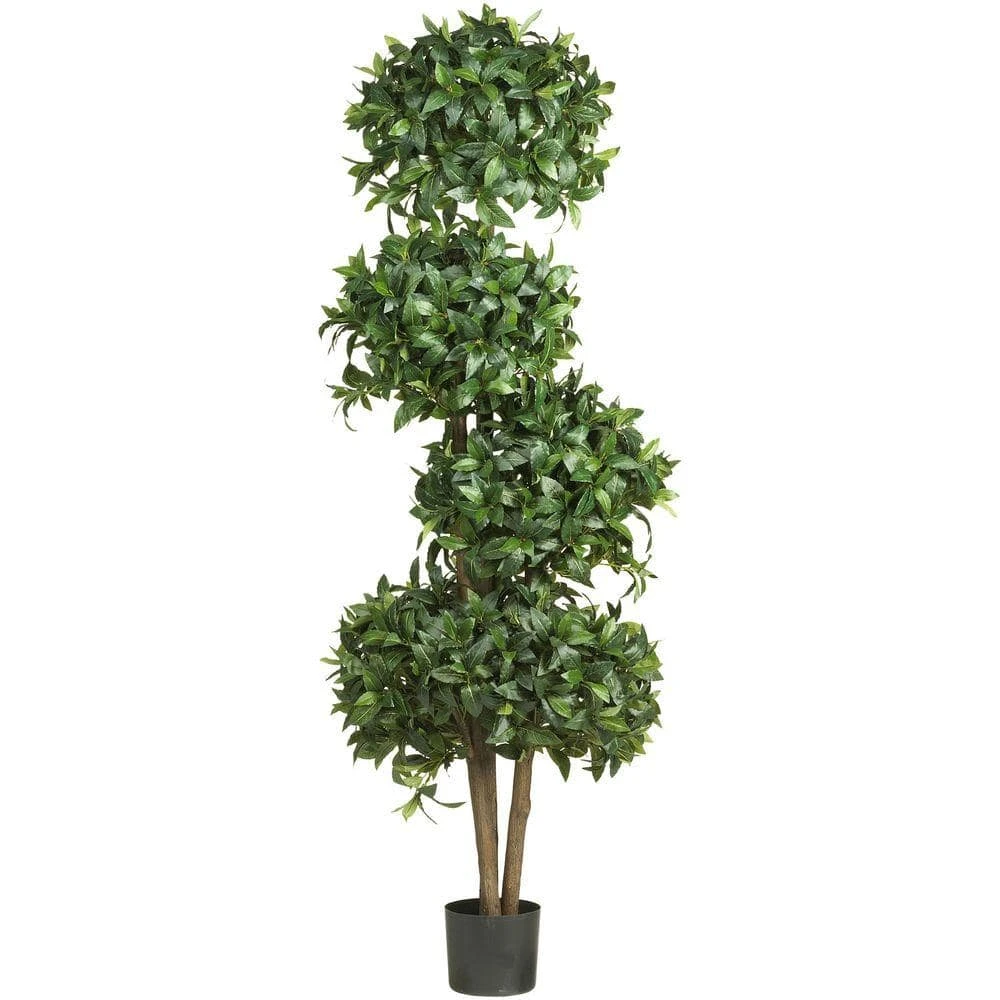 69 In. Artificial H Green Sweet Bay Topiary With 4 Balls Silk Tree 3 69 In. Artificial H Green Sweet Bay Topiary With 4 Balls Silk Tree