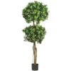 5.5 Ft. Artificial Green Eucalyptus Double Ball Topiary Silk Tree -Artificial nearly natural artificial topiaries 5248 64 1000