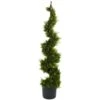 4 Ft. Artificial Green Cypress Spirial Silk Tree 1 4 Ft. Artificial Green Cypress Spirial Silk Tree -Artificial nearly natural artificial topiaries 5324 64 1000