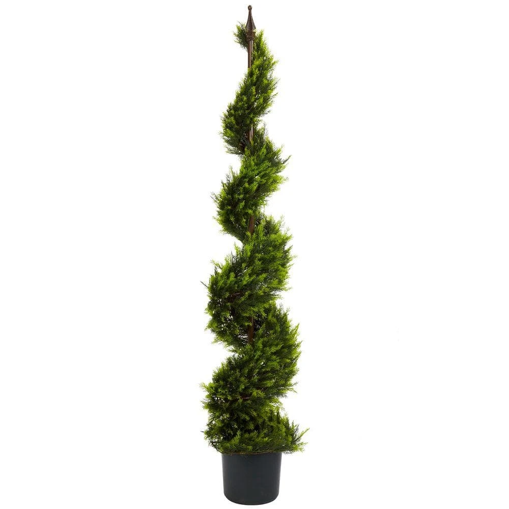 5 Ft. Artificial Green Cypress Spiral Tree 3 5 Ft. Artificial Green Cypress Spiral Tree