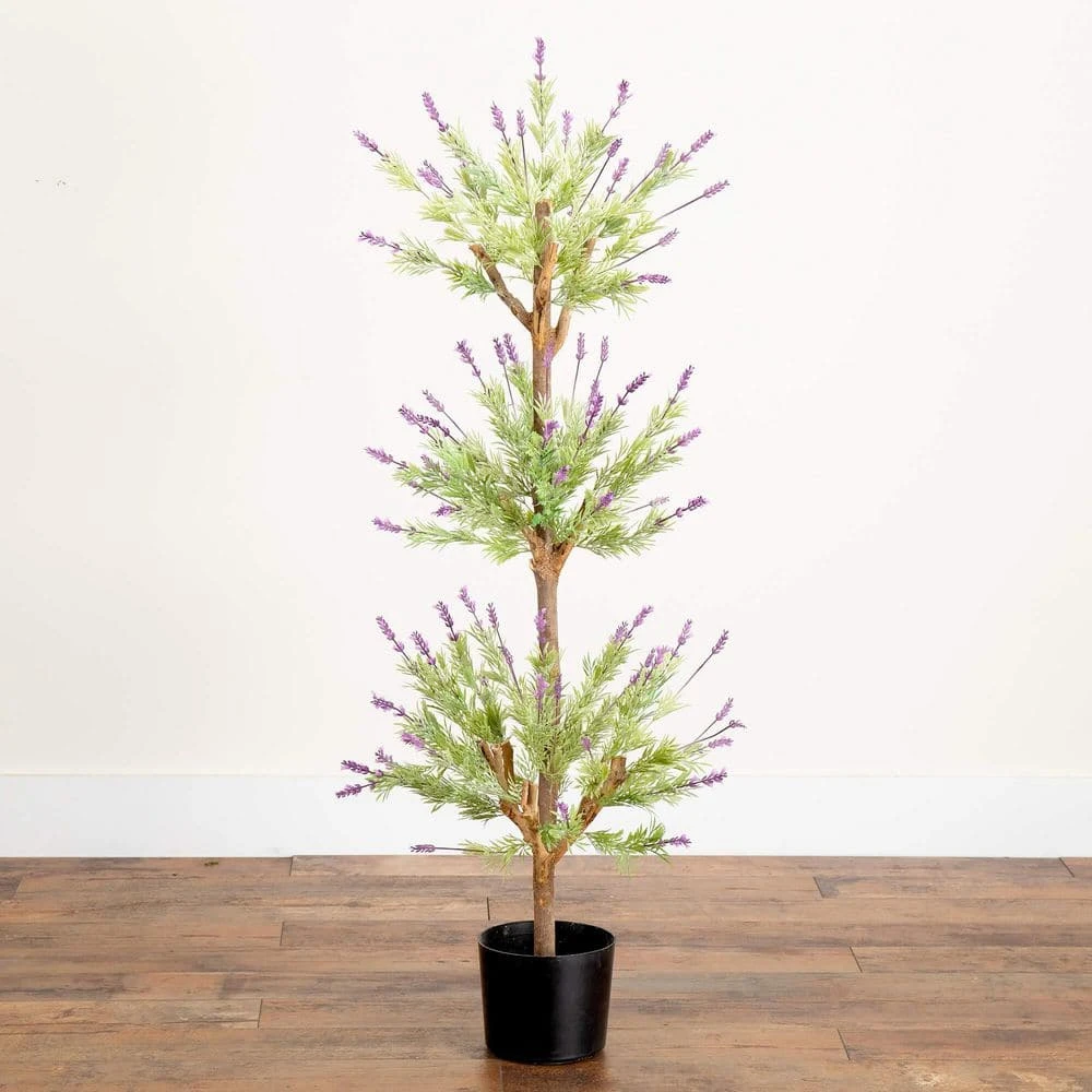 4ft. Green Lavender Topiary Artificial Tree 7 4ft. Green Lavender Topiary Artificial Tree - Image 5