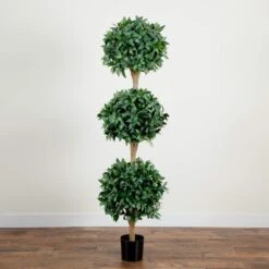 6.5 Ft. Artificial Sweet Bay Triple Ball Topiary 11 6.5 Ft. Artificial Sweet Bay Triple Ball Topiary -Artificial nearly natural artificial topiaries 5399 31 1000