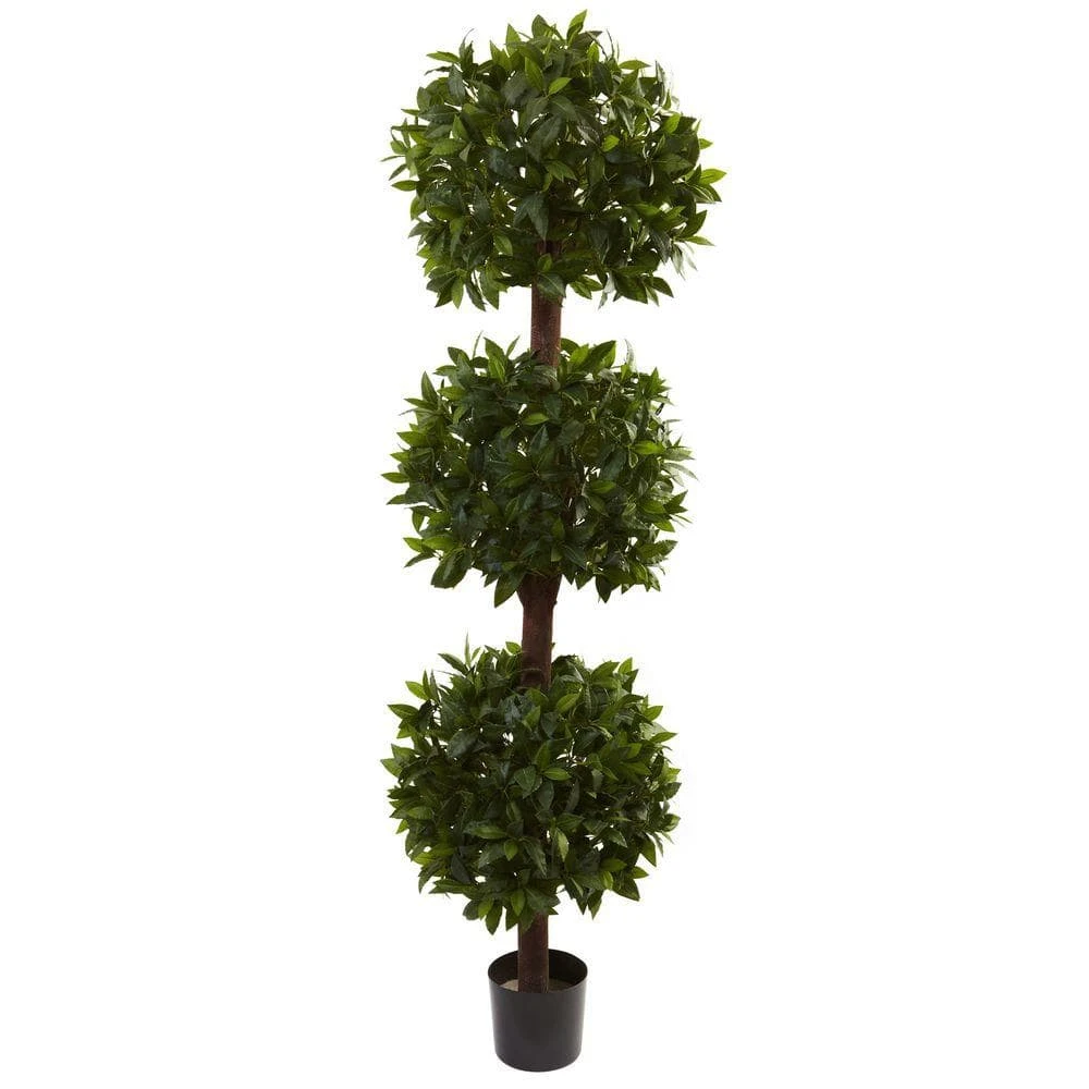 6.5 Ft. Artificial Sweet Bay Triple Ball Topiary 3 6.5 Ft. Artificial Sweet Bay Triple Ball Topiary