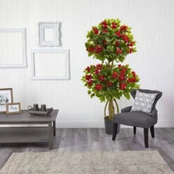4 In. Double Bougainvillea Artificial Topiary Tree -Artificial nearly natural artificial topiaries 5507 31 1000