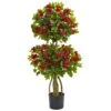 4 In. Double Bougainvillea Artificial Topiary Tree