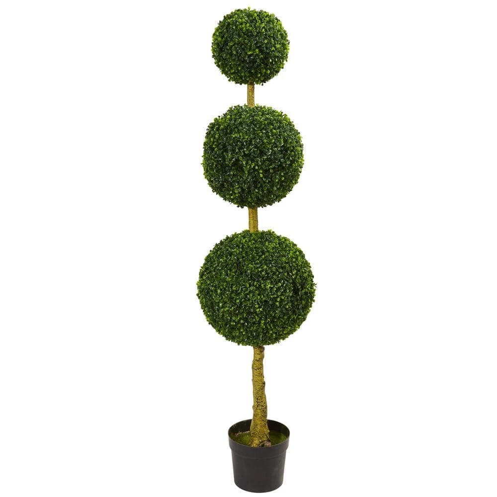 5.5 Ft. UV Resistant Indoor/Outdoor Triple Ball Boxwood Artificial Topiary Tree 3 5.5 Ft. UV Resistant Indoor/Outdoor Triple Ball Boxwood Artificial Topiary Tree