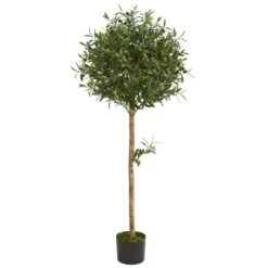 Indoor 5 Ft. Olive Topiary Artificial Tree