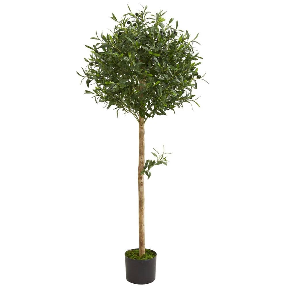 Indoor 5 Ft. Olive Topiary Artificial Tree 3 Indoor 5 Ft. Olive Topiary Artificial Tree