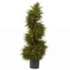 43 In. Artificial Cedar Spiral Topiary With Lights -Artificial nearly natural artificial topiaries 5915 64 1000