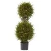 40 In. Artificial Cedar Double Ball Topiary With Lights 2 40 In. Artificial Cedar Double Ball Topiary With Lights -Artificial nearly natural artificial topiaries 5916 64 1000