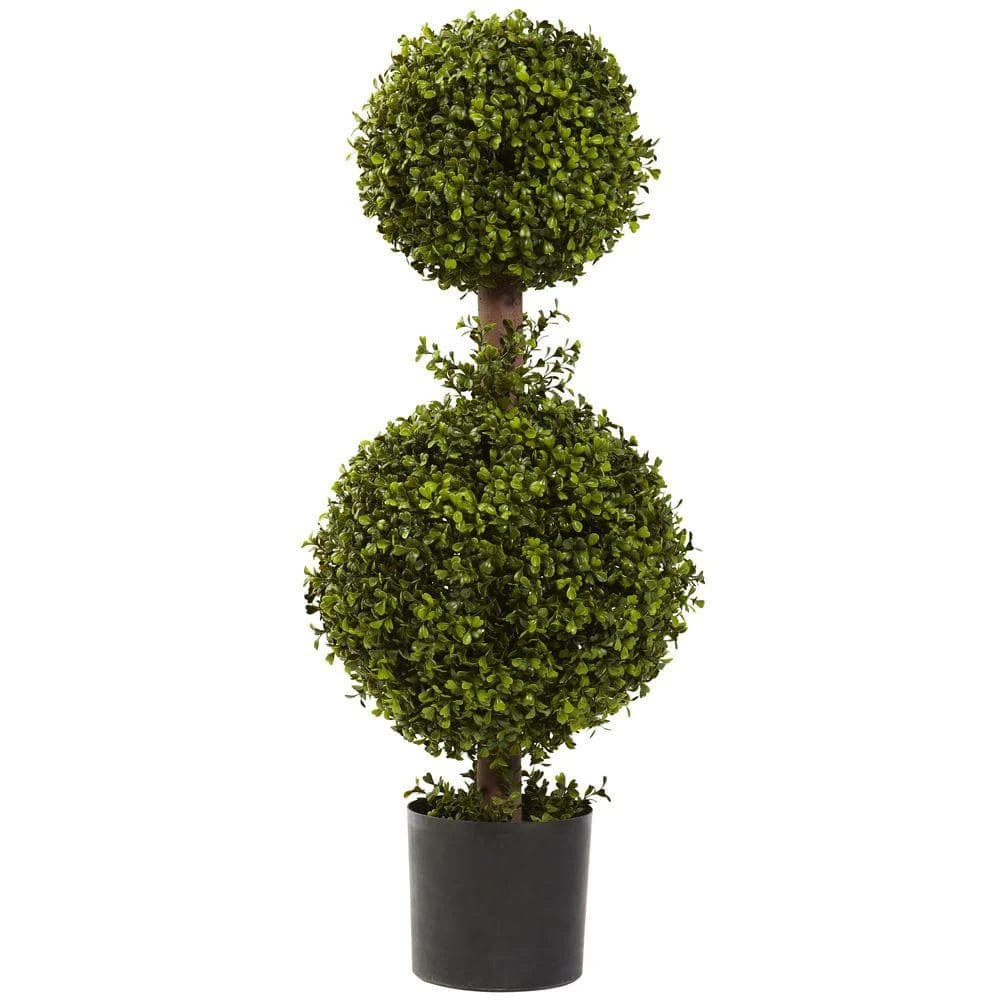 35 In. Artificial Double Boxwood Topiary 3 35 In. Artificial Double Boxwood Topiary