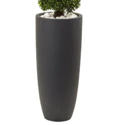 50 In. Artificial Boxwood Topiary With Gray Cylindrical Planter UV Resistant (Indoor/Outdoor) 9 50 In. Artificial Boxwood Topiary With Gray Cylindrical Planter UV Resistant (Indoor/Outdoor) -Artificial nearly natural artificial topiaries 5961 31 1000