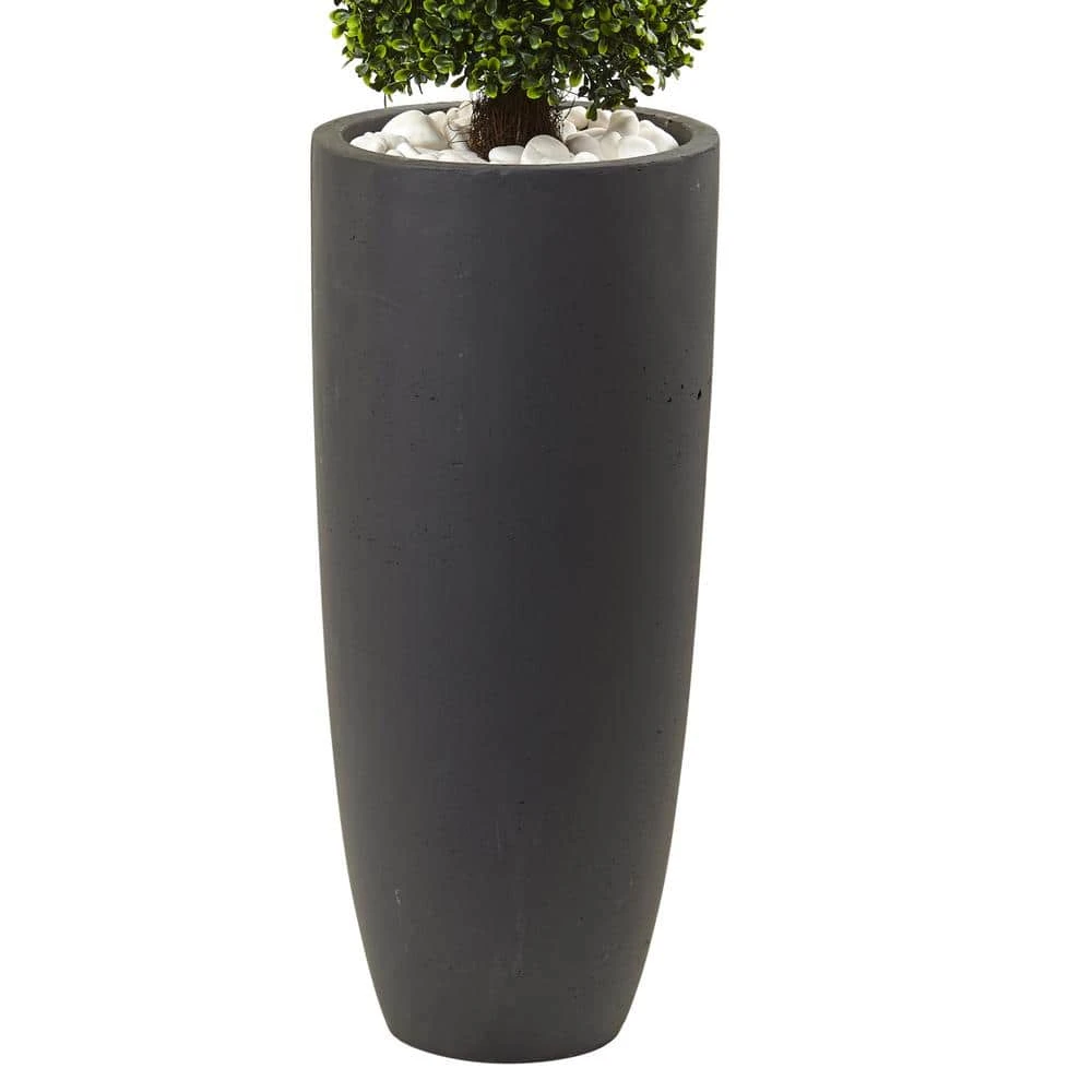 50 In. Artificial Boxwood Topiary With Gray Cylindrical Planter UV Resistant (Indoor/Outdoor) 6 50 In. Artificial Boxwood Topiary With Gray Cylindrical Planter UV Resistant (Indoor/Outdoor) - Image 4