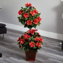 39 In. Artificial Hibiscus Topiary -Artificial nearly natural artificial topiaries 6726 31 1000