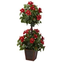 39 In. Artificial Hibiscus Topiary