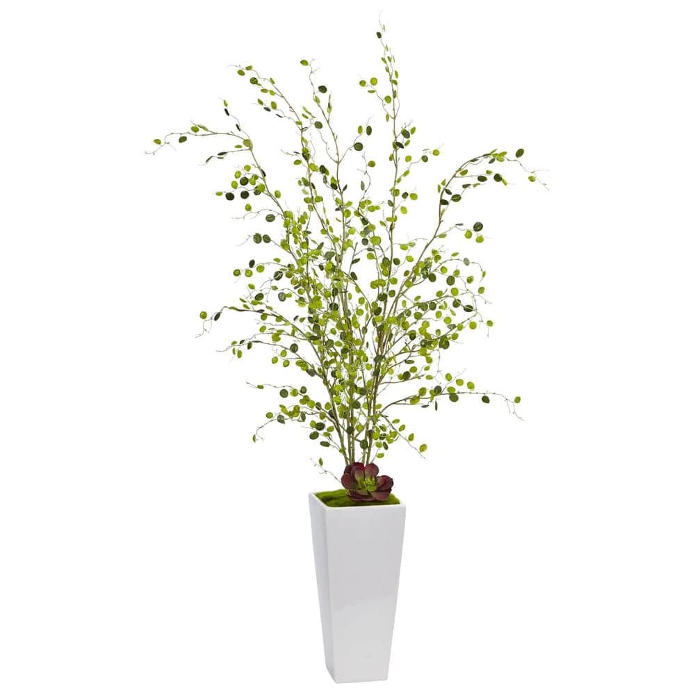 Indoor Artificial Night Willow In White Planter 3 Indoor Artificial Night Willow In White Planter