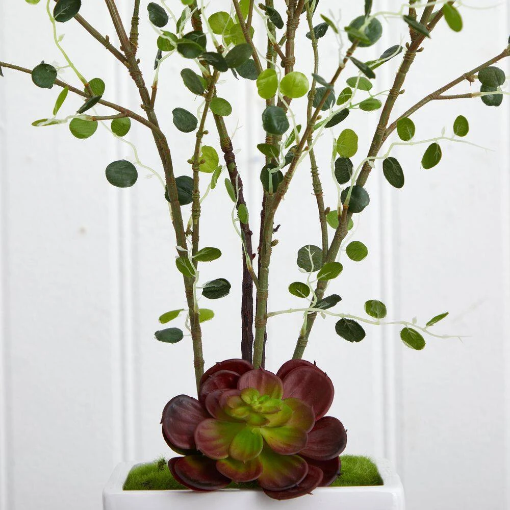 Indoor Artificial Night Willow In White Planter 4 Indoor Artificial Night Willow In White Planter - Image 2