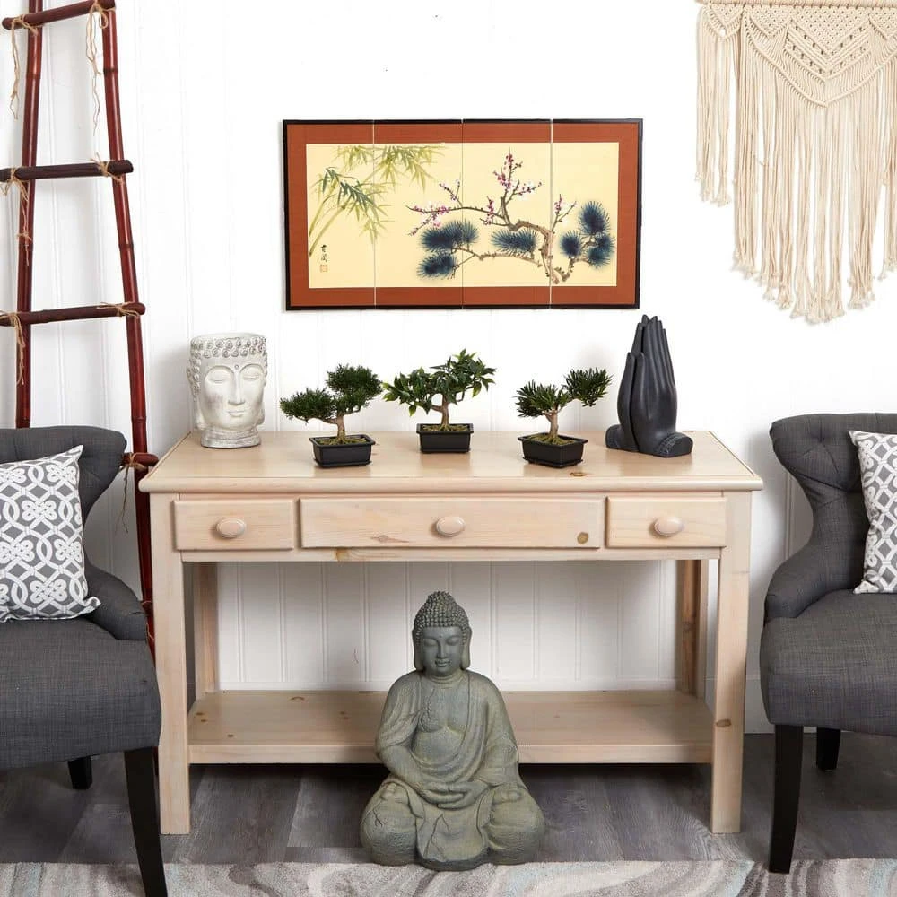 8-1/2 In. Artificial Bonsai Silk Plant Collection (Set Of 3) 4 8-1/2 In. Artificial Bonsai Silk Plant Collection (Set Of 3) - Image 2