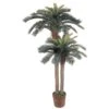 6 Ft. Artificial And 4 Ft. Artificial Sago Palm Double Potted Silk Tree 1 6 Ft. Artificial And 4 Ft. Artificial Sago Palm Double Potted Silk Tree -Artificial nearly natural artificial trees 5033 64 1000
