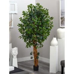 6 Ft. Artificial Multi-Trunk Silk Ficus Tree -Artificial nearly natural artificial trees 5216 44 1000