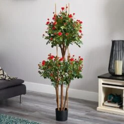 5 Ft. Artificial Mini Rose Silk Tree 7 5 Ft. Artificial Mini Rose Silk Tree -Artificial nearly natural artificial trees 5238 31 1000