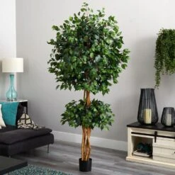 6 Ft. Artificial Double Ball Ficus Silk Tree -Artificial nearly natural artificial trees 5268 1f 1000