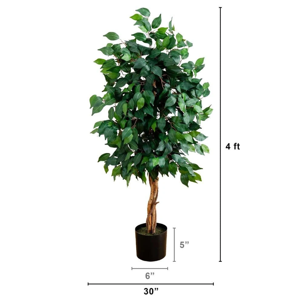 4 Ft. Artificial Ficus Silk Tree 5 4 Ft. Artificial Ficus Silk Tree - Image 3