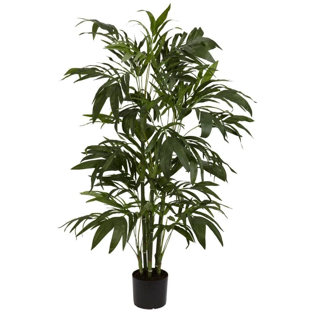4 Ft. Artificial Green Bamboo Palm Silk Tree 3 4 Ft. Artificial Green Bamboo Palm Silk Tree