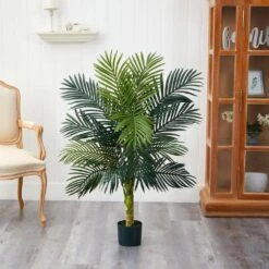 Indoor 4 Ft. Artificial Golden Cane Palm Tree -Artificial nearly natural artificial trees 5357 31 1000