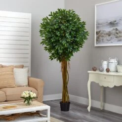 7.5 Ft. Artificial UV Resistant Indoor/Outdoor Ficus Tree -Artificial nearly natural artificial trees 5379 1f 1000