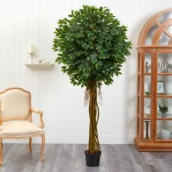 7.5 Ft. Artificial UV Resistant Indoor/Outdoor Ficus Tree -Artificial nearly natural artificial trees 5379 31 1000
