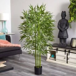 5 Ft. Artificial UV Resistant Indoor/Outdoor Bamboo Tree 10 5 Ft. Artificial UV Resistant Indoor/Outdoor Bamboo Tree -Artificial nearly natural artificial trees 5385 1f 1000
