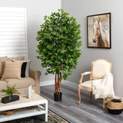 6.5 Ft. Artificial Deluxe Ficus Tree -Artificial nearly natural artificial trees 5402 1f 1000