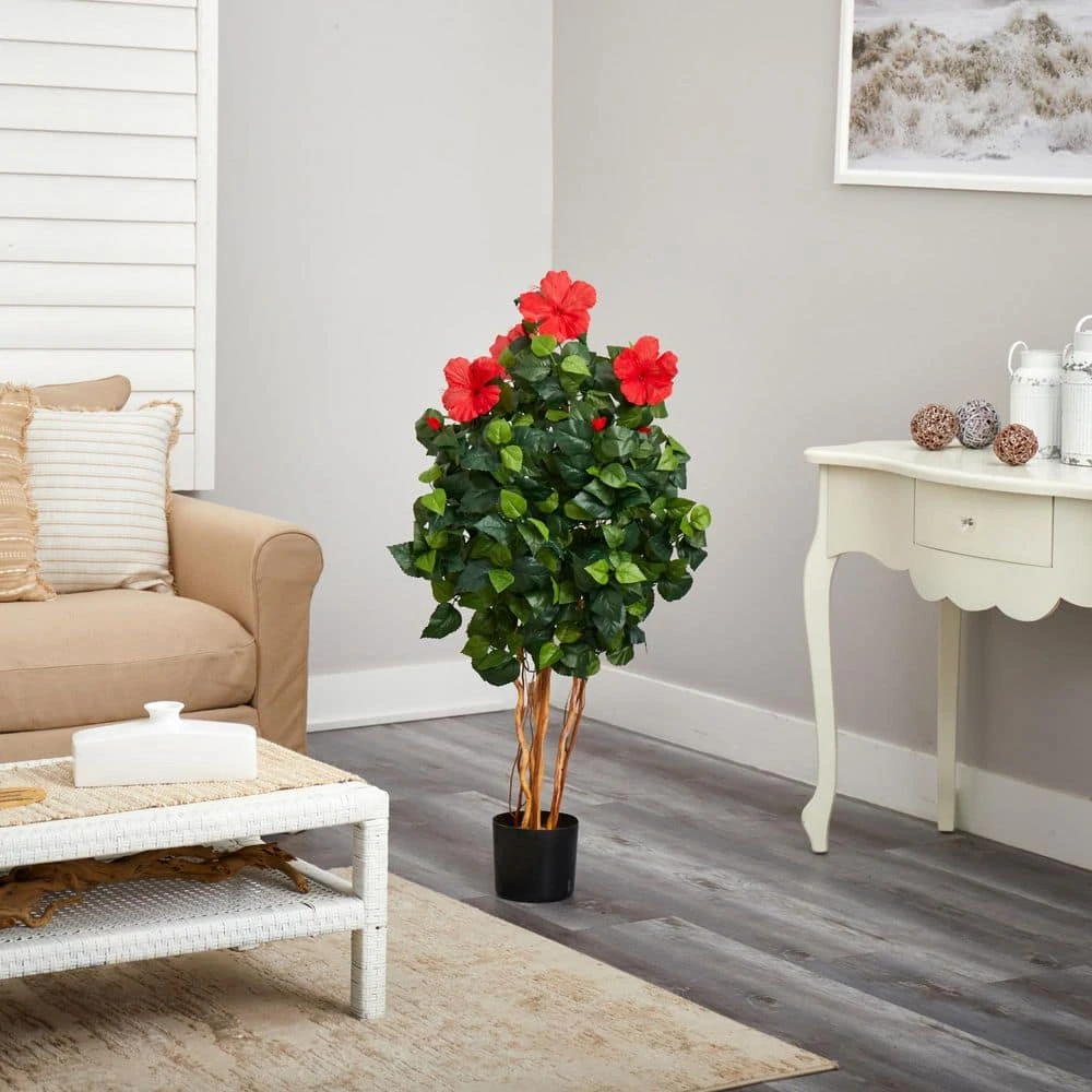 4 Ft. Artificial Hibiscus Tree 6 4 Ft. Artificial Hibiscus Tree - Image 4