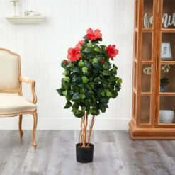 4 Ft. Artificial Hibiscus Tree 11 4 Ft. Artificial Hibiscus Tree -Artificial nearly natural artificial trees 5410 31 1000