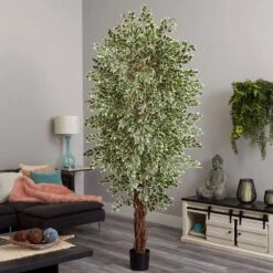 7.5 Ft. Artificial Variegated Mini Ficus 11 7.5 Ft. Artificial Variegated Mini Ficus -Artificial nearly natural artificial trees 5431 31 1000