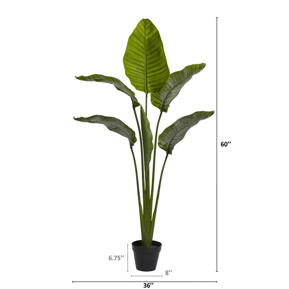 63 In. Artificial UV Resistant Indoor/Outdoor Travelers Palm Tree 5 63 In. Artificial UV Resistant Indoor/Outdoor Travelers Palm Tree - Image 3