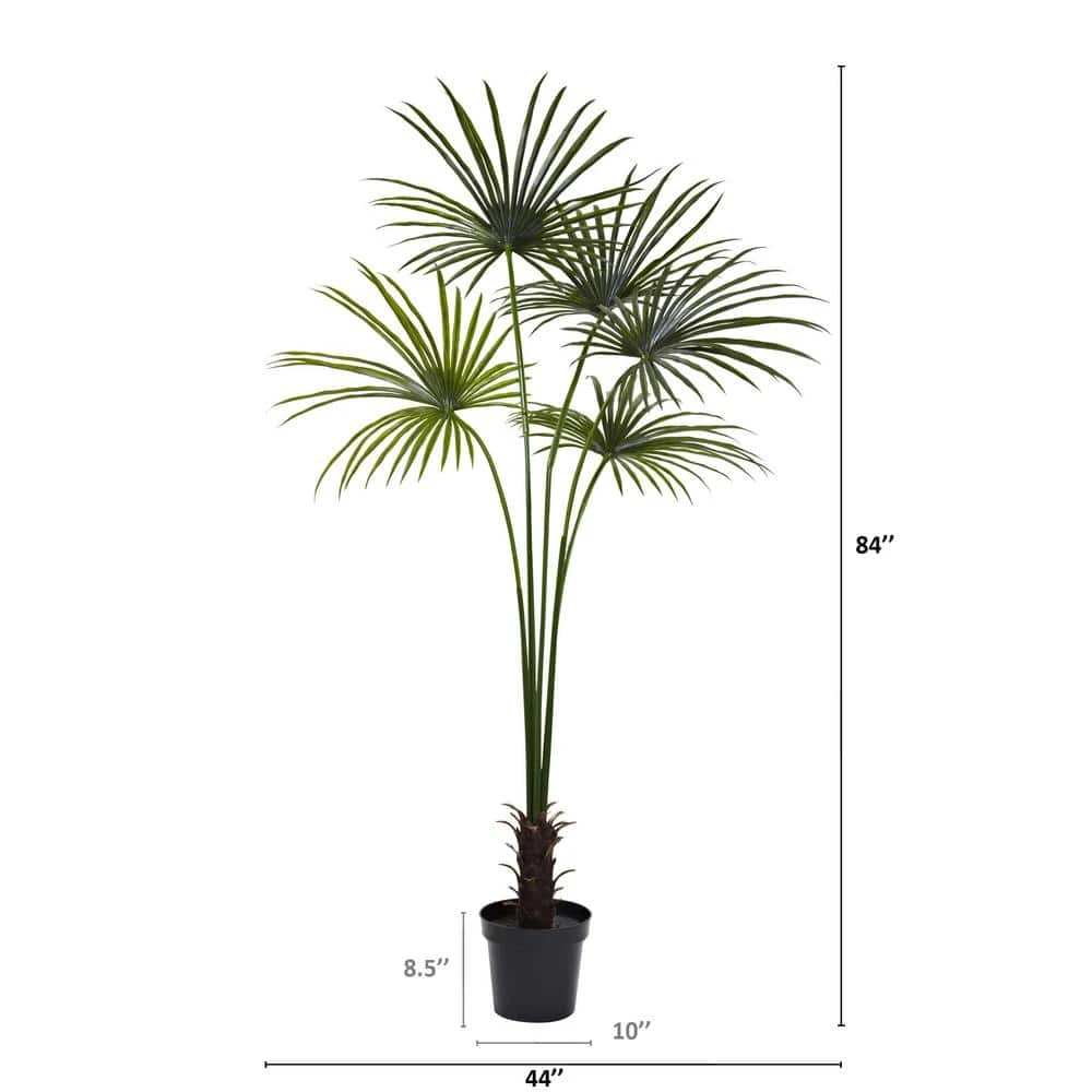 7 Ft. Artificial UV Resistant Indoor/Outdoor Fan Palm Tree 6 7 Ft. Artificial UV Resistant Indoor/Outdoor Fan Palm Tree - Image 4