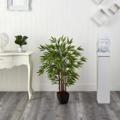 4 Ft. Artificial Bamboo Silk Tree With Planter 9 4 Ft. Artificial Bamboo Silk Tree With Planter -Artificial nearly natural artificial trees 5457 31 1000