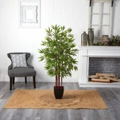 5 Ft. Artificial Bamboo Silk Tree With Planter 10 5 Ft. Artificial Bamboo Silk Tree With Planter -Artificial nearly natural artificial trees 5458 1f 1000