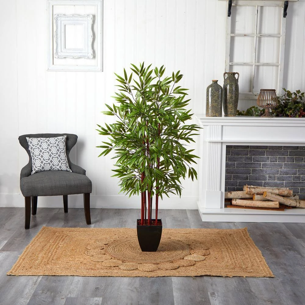 5 Ft. Artificial Bamboo Silk Tree With Planter 6 5 Ft. Artificial Bamboo Silk Tree With Planter - Image 4