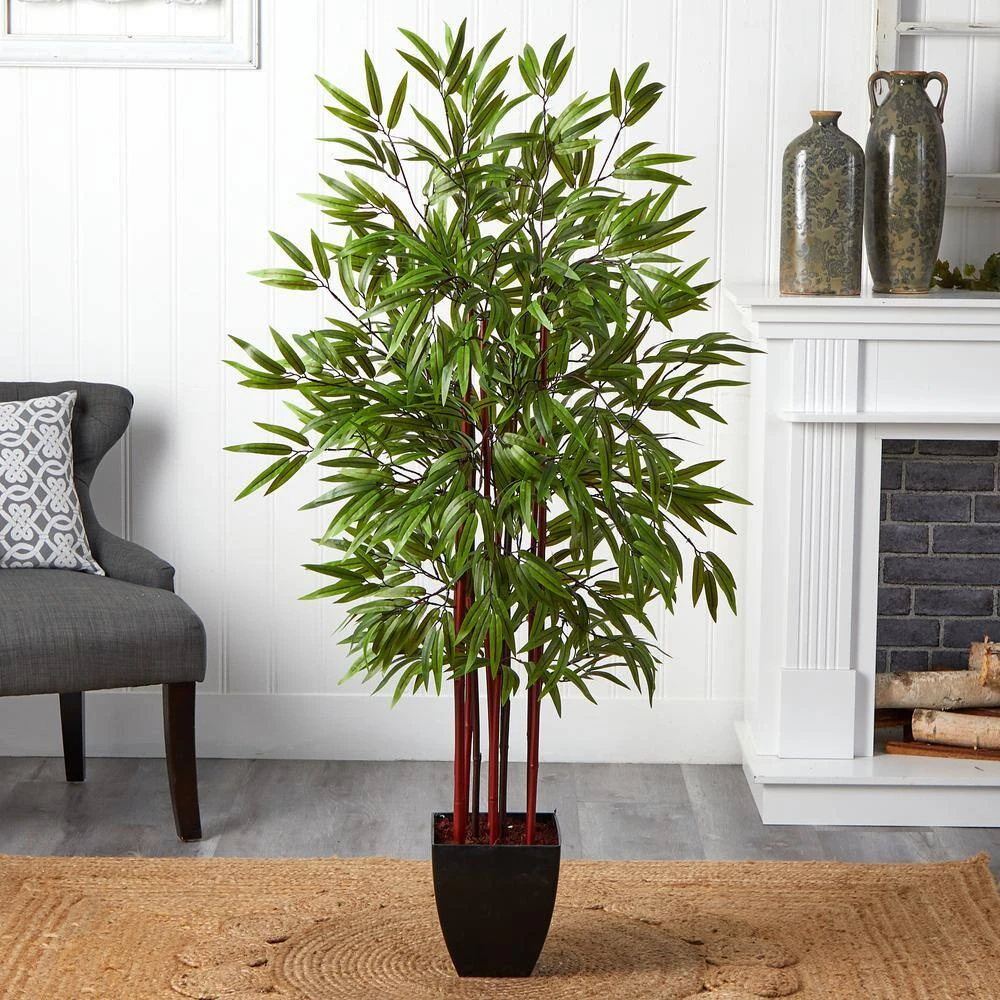 5 Ft. Artificial Bamboo Silk Tree With Planter 7 5 Ft. Artificial Bamboo Silk Tree With Planter - Image 5